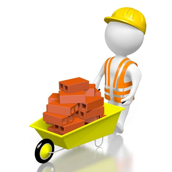 Worker Bricks Concept — Stock Photo, Image