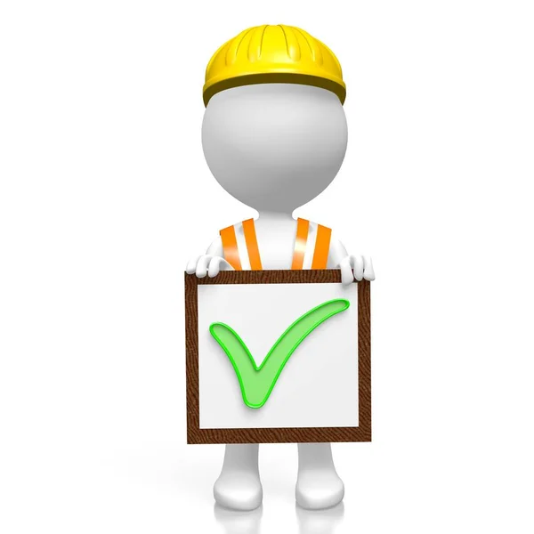 Worker Checkmark Concept — Stock Photo, Image