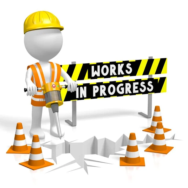 Works Progress Concept — Stock Photo, Image