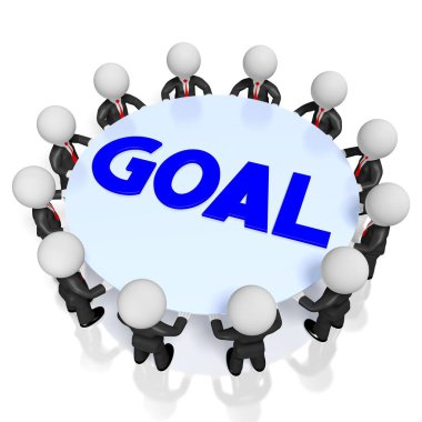 3D çizgi film karakterleri, yuvarlak masa - hedef kavramı