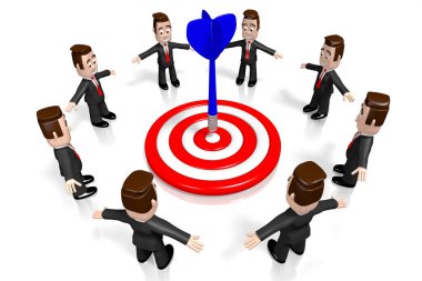 3D çizgi film karakterleri (işadamı) - başarı kavramı