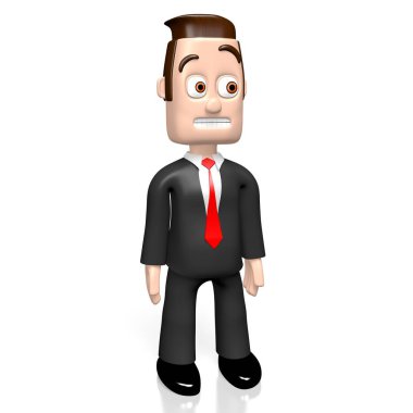3D mutsuz chartoon karakter