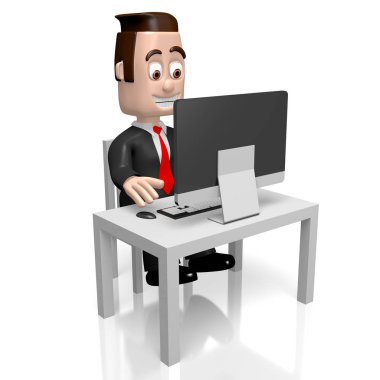 bilgisayar üzerinde 3D çalışıyor