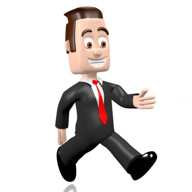 3D çalışan işadamı - çaba kavramı