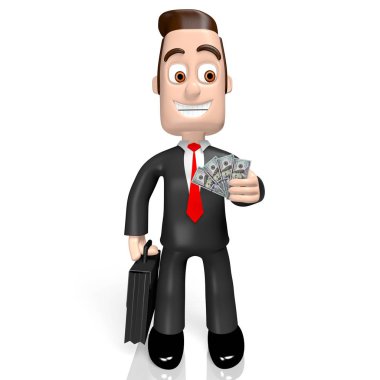 3D işadamı, yüz dolar faturaları