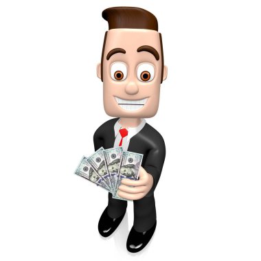 3D işadamı holding para