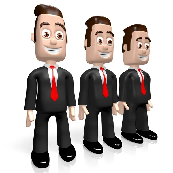 Personajes Dibujos Animados Hombres Negocios Concepto Trabajo Equipo —  Fotos de Stock