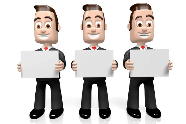 Three Businessmen Announcement Concept — Stock Photo, Image