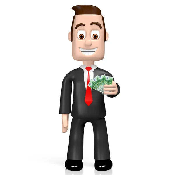 Businessman Hundred Euro — Stock Photo, Image