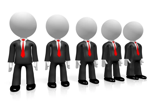 Cartoon Characters Businessmen Teamwork Concept — Stock Photo, Image