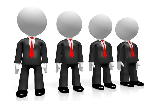Cartoon Characters Businessmen Teamwork Concept — Stock Photo, Image