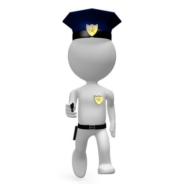 Polis bir tabanca ile