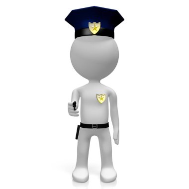 Polis bir tabanca ile