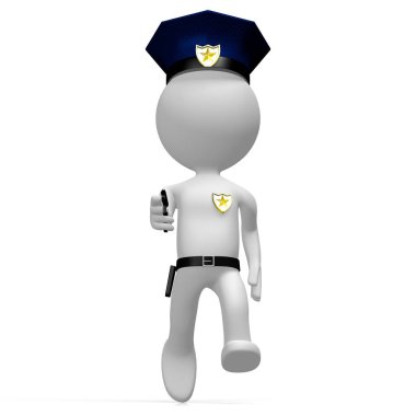 Polis bir tabanca ile
