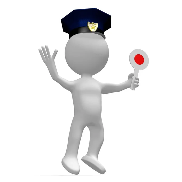 Policeman Holidng Stop Sign — Stock Photo, Image