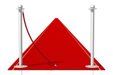 3D kırmızı halı illüstrasyon, beyaz arka plan