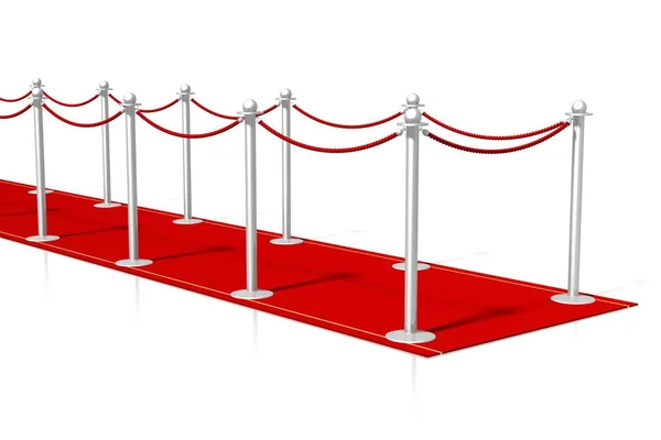 Red Carpet Ilustrace Bílé Pozadí — Stock fotografie