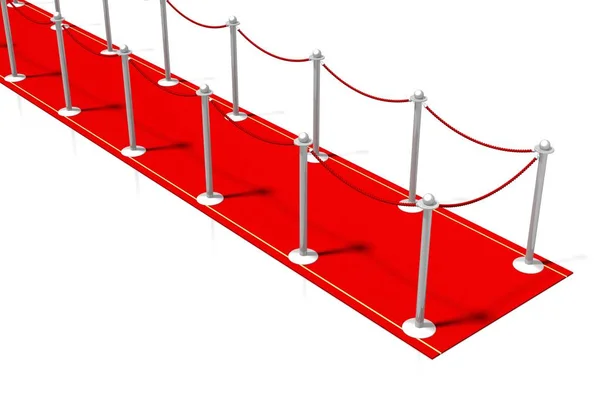 Red Carpet Ilustrace Bílé Pozadí — Stock fotografie