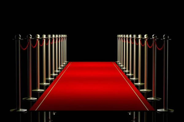 Red Carpet Illustration Black Background — Stock Photo, Image