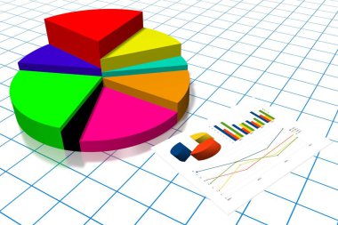 3D iş grafik illüstrasyon, arka plan kılavuzda