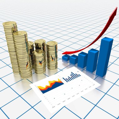 3D iş grafik illüstrasyon, arka plan kılavuzda