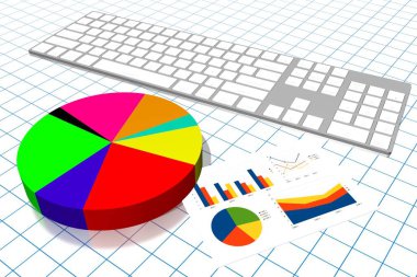 3D iş grafik illüstrasyon, arka plan kılavuzda