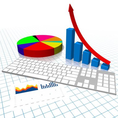3D iş grafik illüstrasyon, arka plan kılavuzda