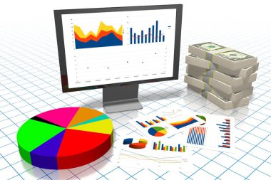 3D iş grafik illüstrasyon, arka plan kılavuzda
