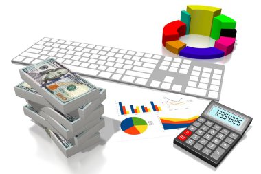 3D iş grafik illüstrasyon, beyaz arka planı