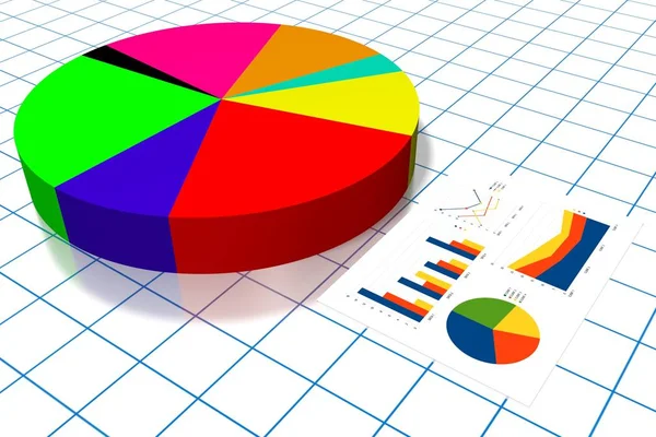 Ilustração Gráfico Negócios Grade Segundo Plano — Fotografia de Stock