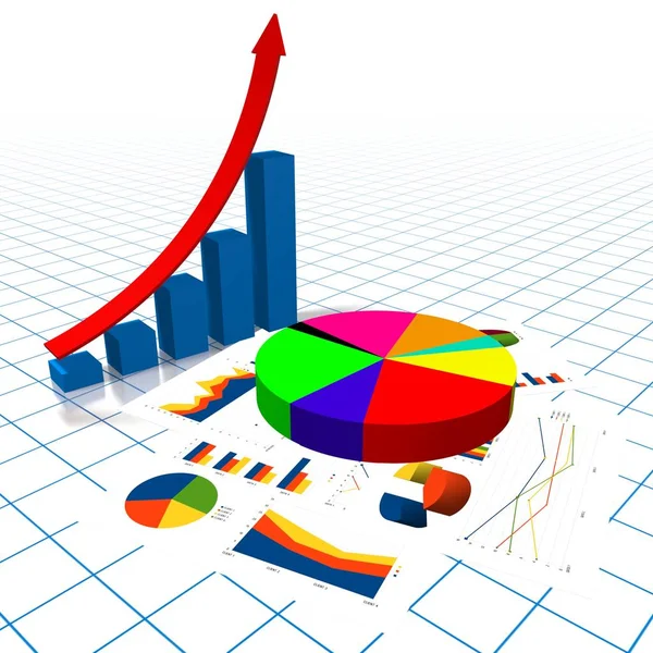 ビジネスのチャート図では 背景のグリッド — ストック写真