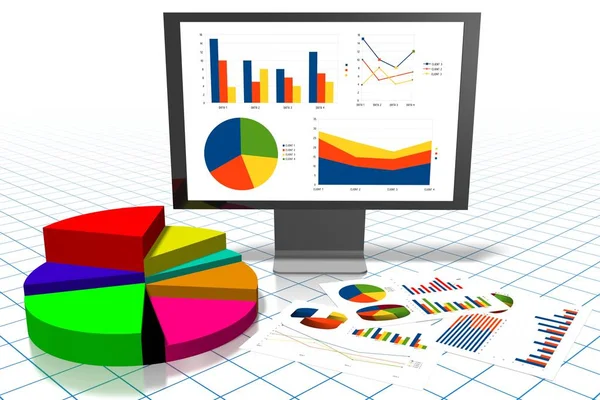 Üzleti Diagram Ábra Rács Háttérben — Stock Fotó