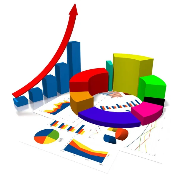 Üzleti Diagram Illusztráció Fehér Háttér — Stock Fotó