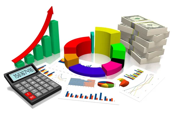 Üzleti Diagram Illusztráció Fehér Háttér — Stock Fotó