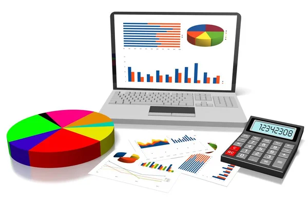 Üzleti Diagram Illusztráció Fehér Háttér — Stock Fotó