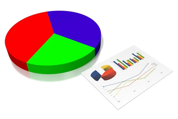 Üzleti Diagram Illusztráció Fehér Háttér — Stock Fotó