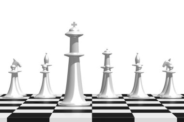 3d satranç - liderlik / ekip çalışması kavramı