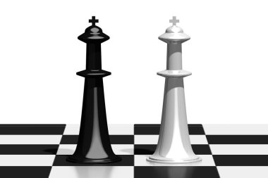 3d satranç illüstrasyon - krallar