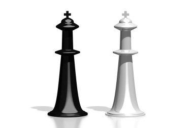 3d satranç illüstrasyon - krallar