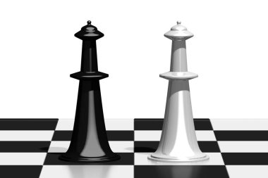 3d satranç illüstrasyon - queens