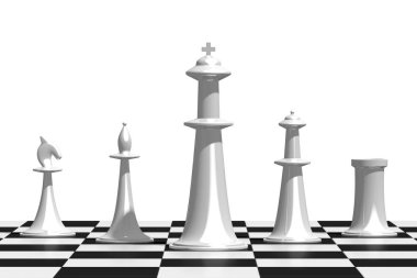 3d satranç illüstrasyon - takım kavramı