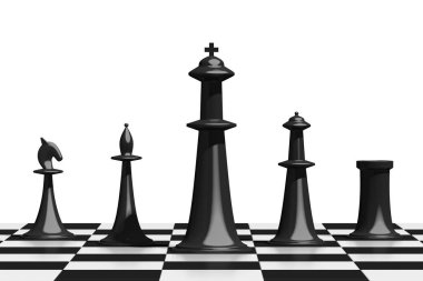 3d satranç illüstrasyon - takım kavramı