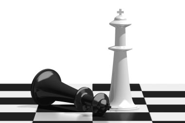 3d satranç illüstrasyon - kazanan kavramı