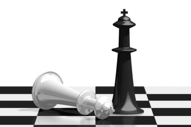 3d satranç illüstrasyon - kazanan kavramı