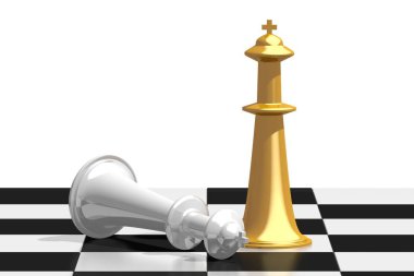 3d satranç illüstrasyon - kazanan kavramı