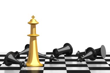 3d satranç illüstrasyon - kazanan kavramı