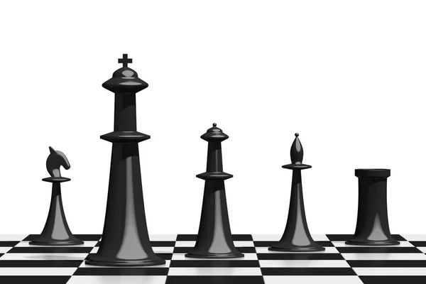 Šachy Ilustrace Tým Koncepce — Stock fotografie