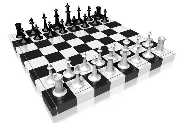 Šachy Ilustrace Izolované Bílém Pozadí — Stock fotografie