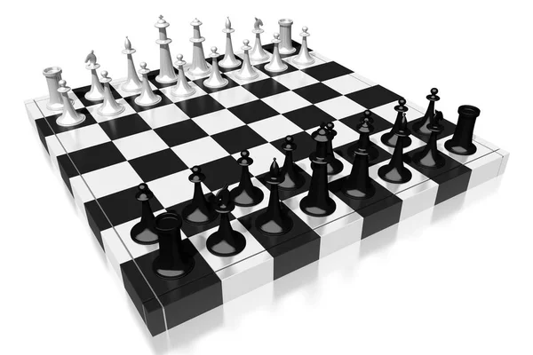Šachy Ilustrace Izolované Bílém Pozadí — Stock fotografie