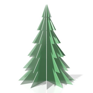 Geometrik Noel ağacı illüstrasyon - beyaz arka plan üzerinde izole
